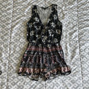 NWOT Boho Romper with Tribal and Elephant accents
